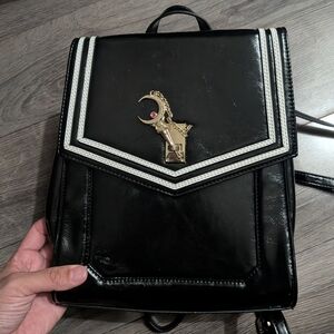 Samantha Vega X Sailor MoonBlack Faux Leather Crossbody with Sailor Print Lining